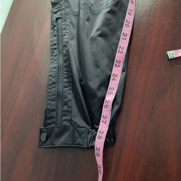 Athleta Radiant Jogger Pants Women's Sz 4 Black Satin Tapered Zip Leg Athleisure - Picture 9 of 16